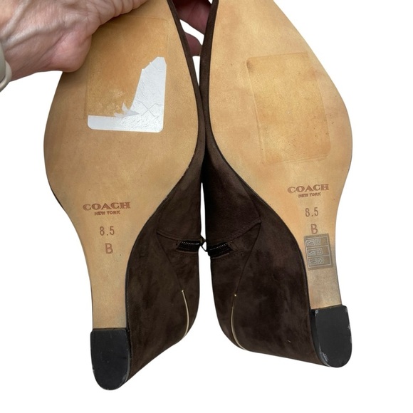 Coach Oakdale Women's Leather Pointed Ankle Booties, Chestnut 8.5 Fall Classic - Picture 5 of 13